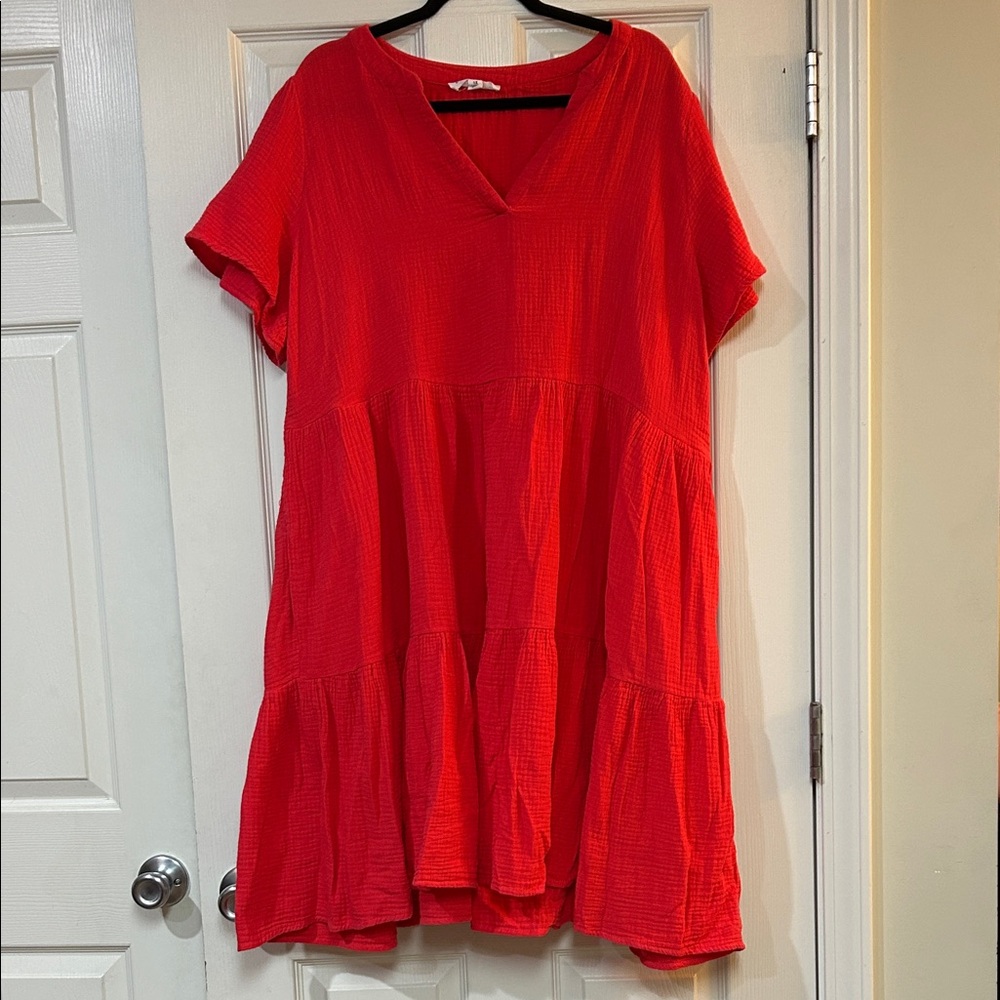 Lucky Brand Red Tiered Mini Dress